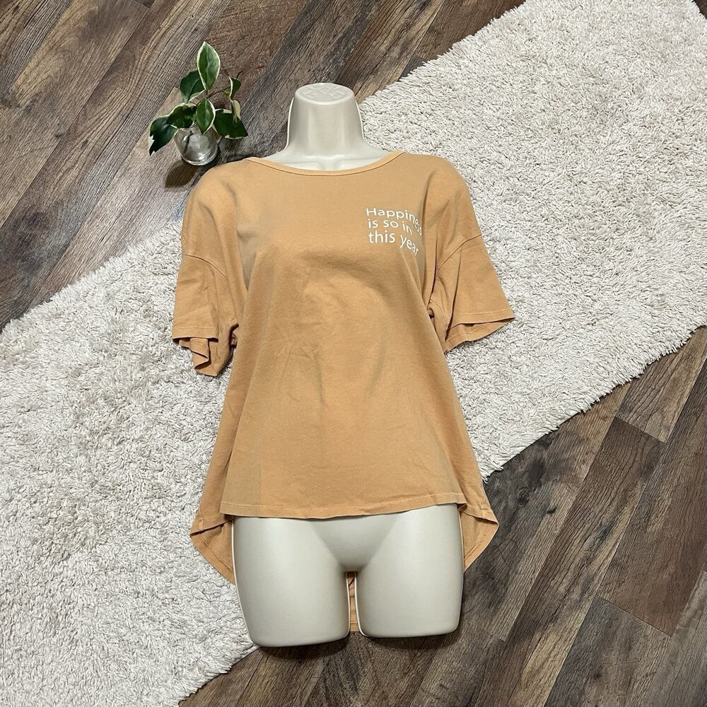 Offline by Aerie Size Small Oversized Distressed Wash Yellow Graphic Tee - Picture 2 of 5